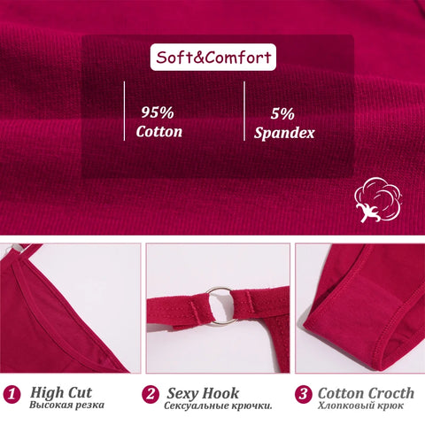 3PCS/Set Cotton Panties Women's Underwear - Soft, Sexy Low-Waist Briefs