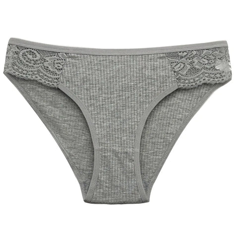 M-XL Women's Sexy Lace Panty Briefs 5 PCS Set - Cotton Underwear