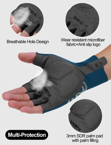 INBIKE Zomer MTB Fiets Handschoenen voor Heren - Halfvinger Gel Gevoerde Fiets Handschoenen