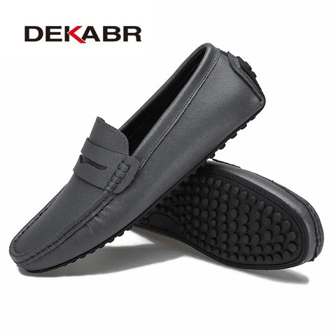 DEKABR Herren-Modische Loafer – Klassische Freizeit-Loafer aus Leder