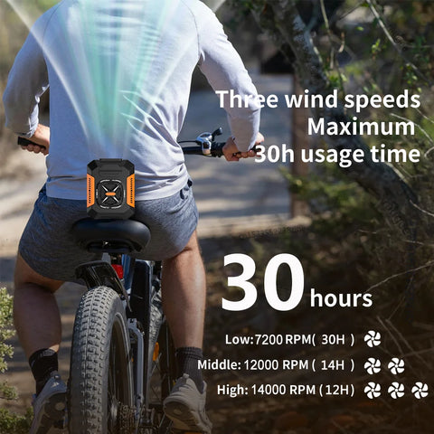 Portable Waist Fan: Outdoor Mini Clip Fan with 5000mAh Power Bank & LED Light