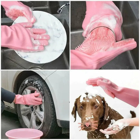 Magische afwashandschoenen van siliconenrubber