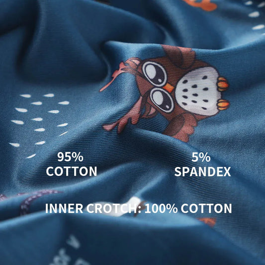 MiiOW 4Pcs Animal Print Men Underwear Boxer Shorts
