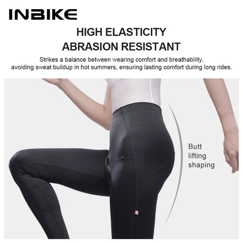 INBIKE 2024 Women's Long Padded Cycling Pants - Perfect MTB Leggings with Pockets
