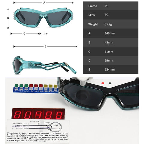 SHAUNA Irregular Cat-Eye Sunglasses – Unique Hollow-Leg UV400 Unisex Luxury Shades