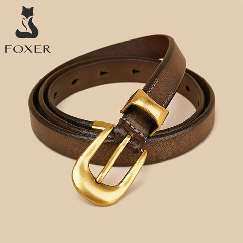FOXER Fashion Thin Belt for Women