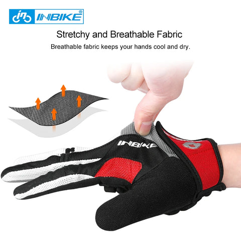 INBIKE Full Finger Fiets Handschoenen - Touchscreen MTB Handschoenen voor Heren &amp; Dames
