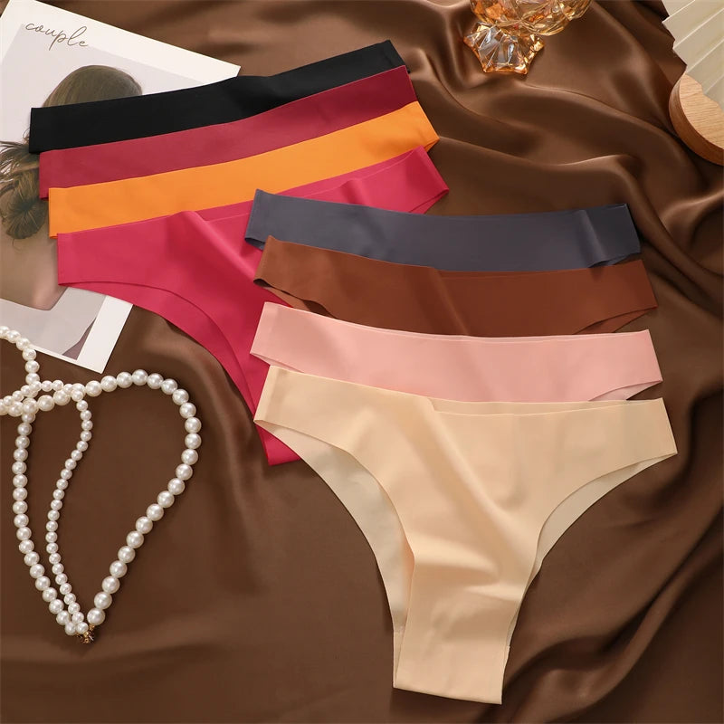 3Pcs Ultra-thin Seamless Silk Underwear for Women