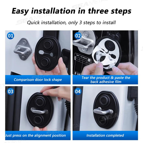 SEAMETAL 4pcs Silicone Car Door Lock Buckle Mute Cushion