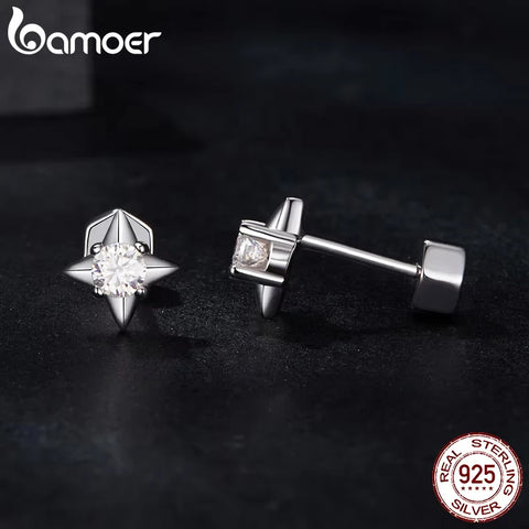 BAMOER Shining Star Moissanite Earrings