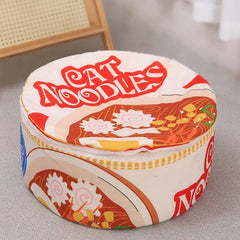 New Winter Cartoon Ramen Cat Nest – Warm, Cute Semi-Enclosed Cat Bed