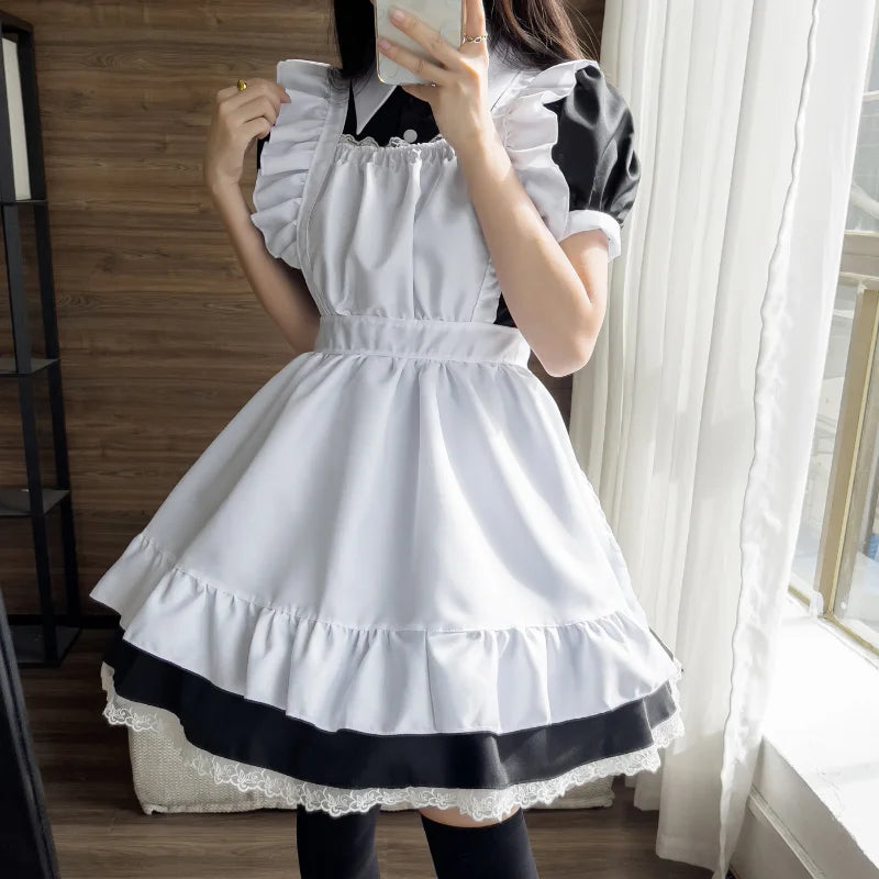 Gothic Lolita Anime Maid Cosplay Costume for Women