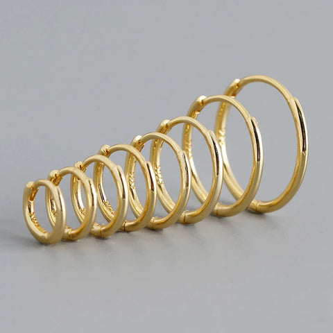 WANTME 925 Sterling Silver Simple Huggies Earrings