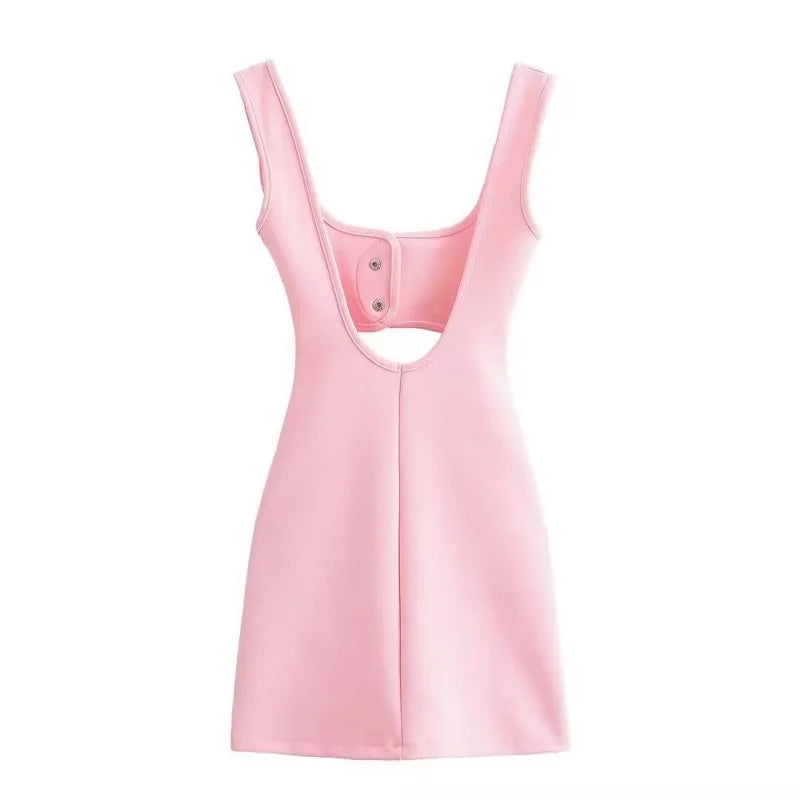 MUJER 2025 Pink Slip Mini Dress for Women