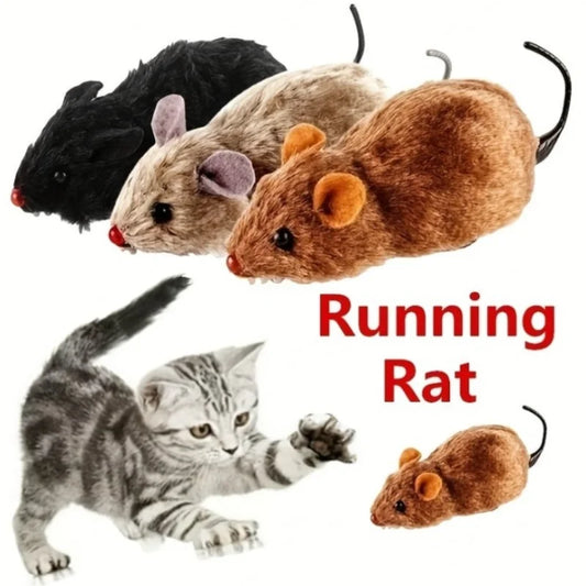 Interactive Plush Cat Toy - Clockwork Simulation Mice for Indoor Cats