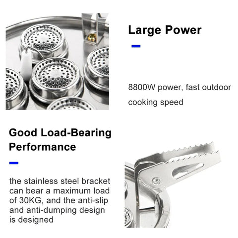 Widesea 8800W Portable Gas Stove for Camping and Outdoor Cooking