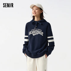 Semir Women's Letter Print Loose Drop Shoulder Hoodie