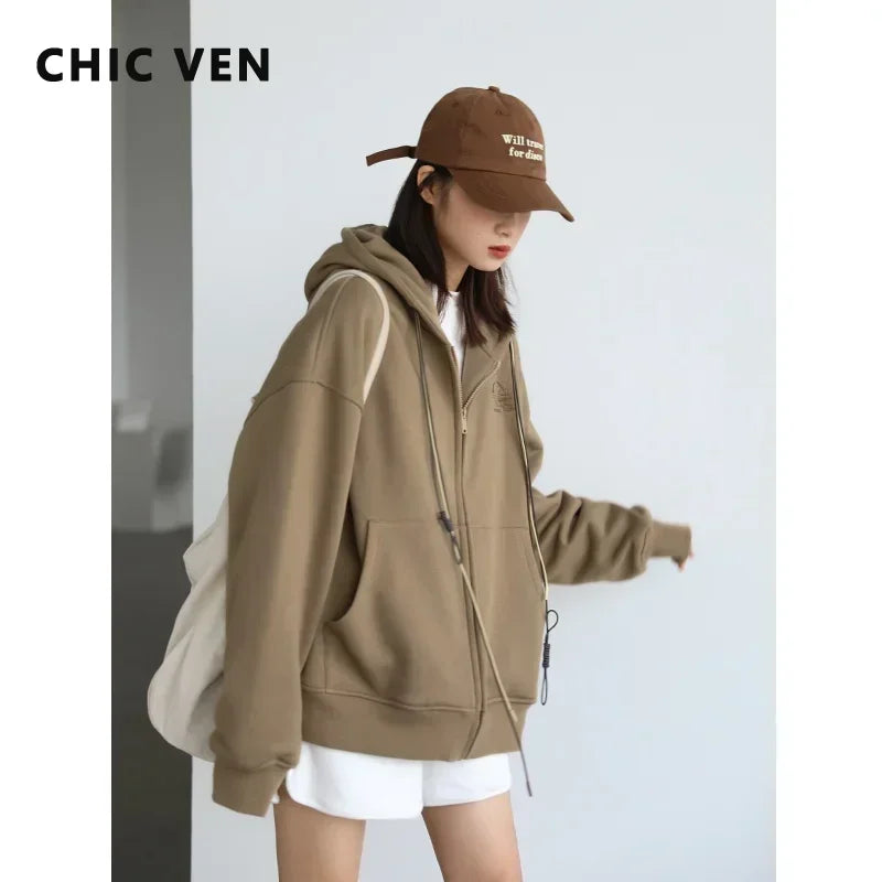 CHICVEN Women Sweatshirt - Cozy & Stylish Hooded Coat