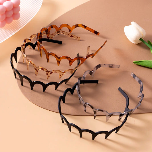 Korean Women Hair Comb Non-Slip Headband - U Shape Hair Hoops with Fixed Teeth