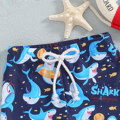 Tregren Toddler Boys Swim Trunks Shark Print