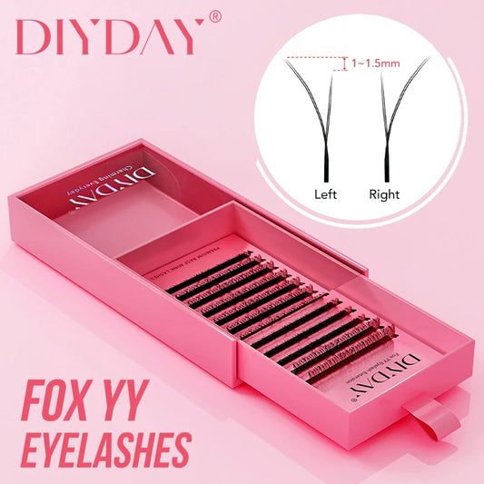 DIYDAY YY Fox Eyelash Extensions - Three Layers Y Shaped Premade Lashes