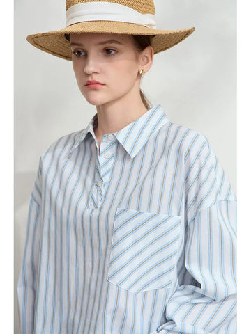 AMII Minimalist 100% Cotton Shirt for Women
