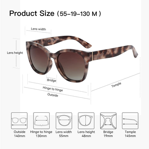 ZENOTTIC Oversized Cat-Eye gepolariseerde zonnebril – Retro UV400 dames designer zonnebrillen