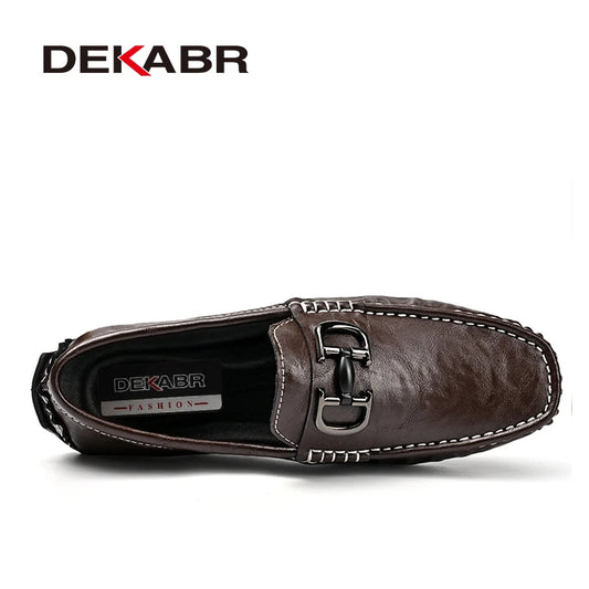 DEKABR Herren-Loafer, lässig, aus echtem Leder 