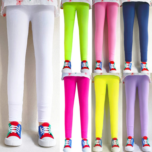 Spring Leggings for Girls 2024 - Slim Candy Color Pants