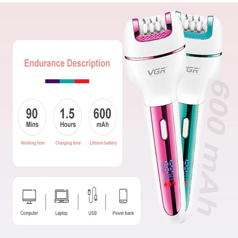Original VGR 3in1 Epilator Women Electric Shaver