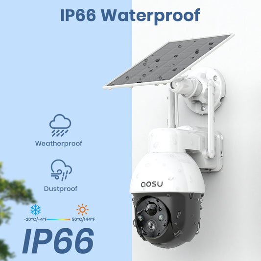 AOSU 3MP PTZ Solar Security Camera