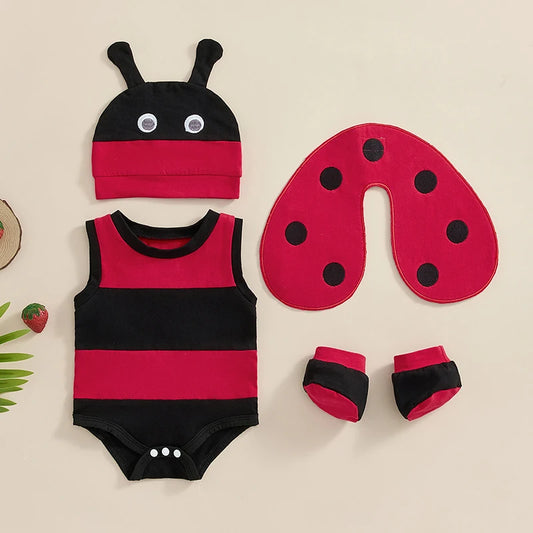 4-Piece Ladybug Costume Set for Newborns