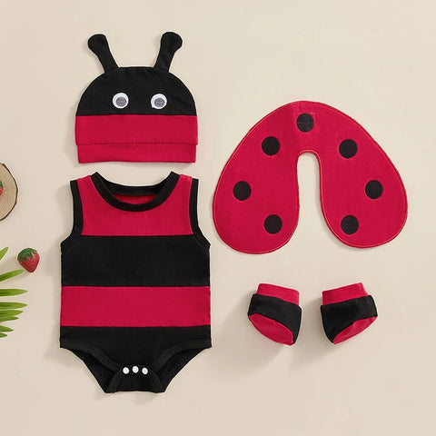 4-Piece Ladybug Costume Set for Newborns