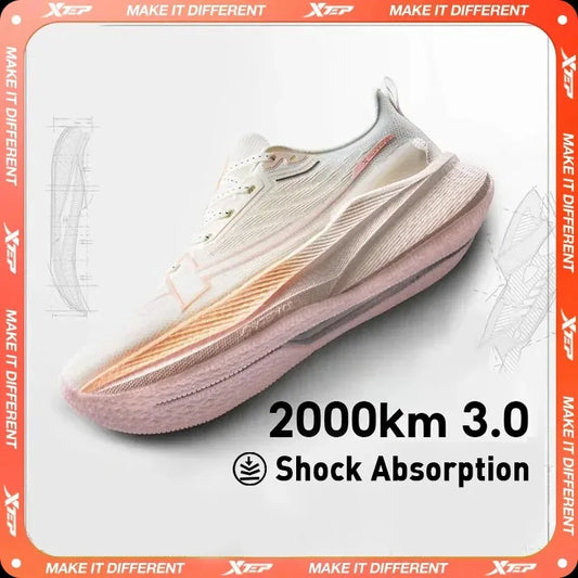 Xtep Women Running Shoes 2000km 3.0 - Lightweight Cushioned Training Sneakers