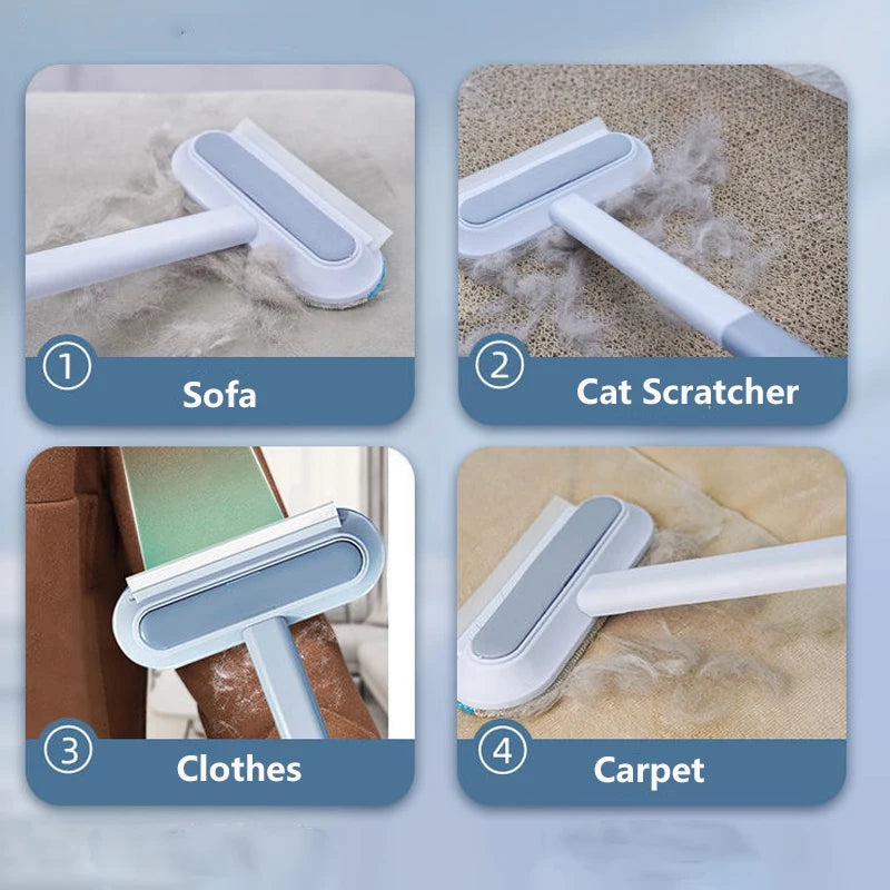 3 in 1 Pet Hair Remover Brush - Long Handle Window Cleaning Tool for Cat & Dog Fur