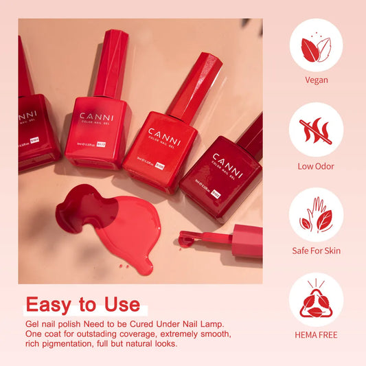 CANNI 9ml Hema Free Nail Gel Polish Kit – Ultimate Home Manicure