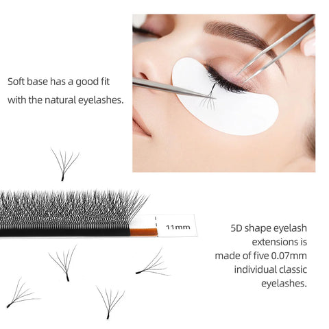 NAGARAKU 5D W Shape Big Bundle Eyelash Extension – Mega Volume Premade Fans