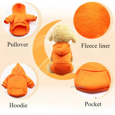 Stylish Dog Winter Hooded Sweatshirt for Small to Medium Pets
