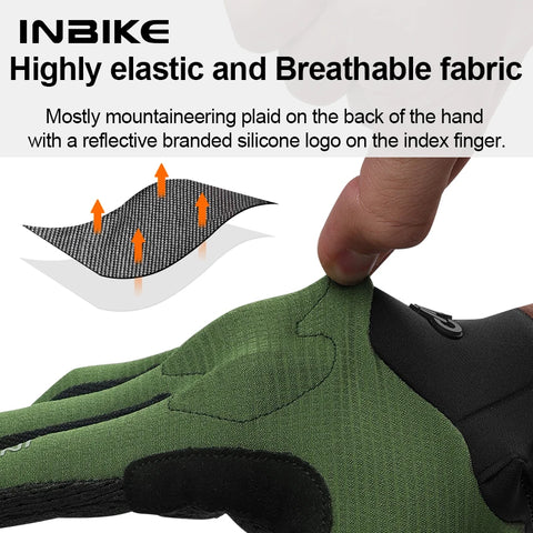 INBIKE MTB-fietshandschoenen - Hoge elasticiteit, volledige vinger, touchscreen, fietsaccessoires
