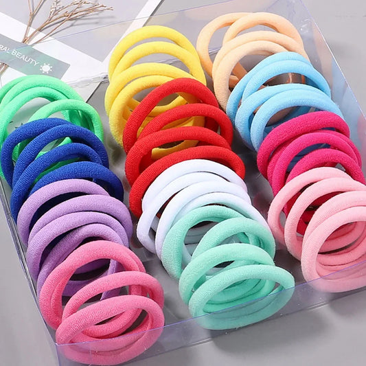 30 stuks kleurrijke elastische haarbanden voor dames - perfect voor dagelijks gebruik 