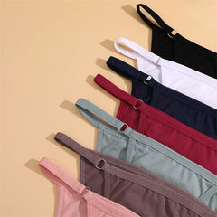 FINETOO 4Pcs Women's Cotton Panties with Metal Ring Waist