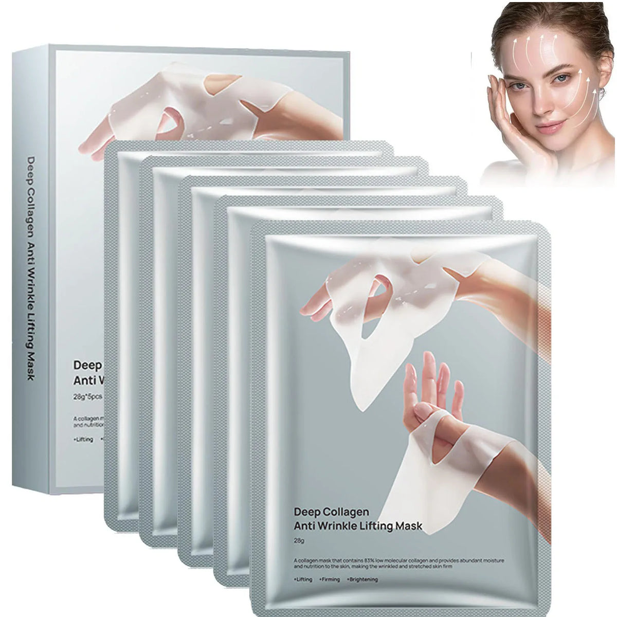 Diep collageen anti-rimpel liftend masker - 5-pack 
