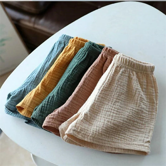 Summer Cotton Linen Shorts for Kids