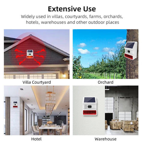 TAIBOAN 433MHZ Wireless Solar Siren Alarm