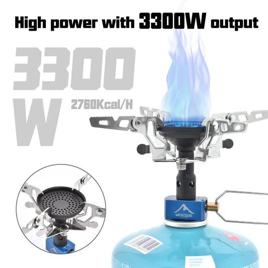 Portable 3300W Outdoor Camping Gas Burner - Ideal for Adventure Cooking