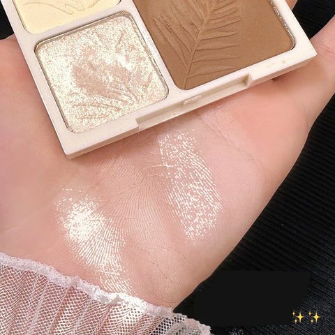 4 Colors Highlighter Contour 3D Facial Bronzer Palette - Matte Brightening Makeup