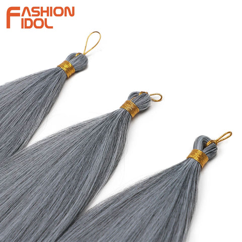 28" 3PCS Ariel Straight Pony Hair Bundles - Ombre Silver Grey