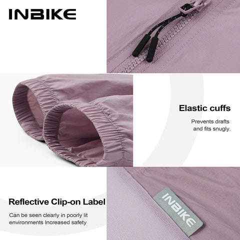 INBIKE Long Sleeve Women’s Windbreaker Cycling Biking Jacket - Lightweight, Windproof with Pockets