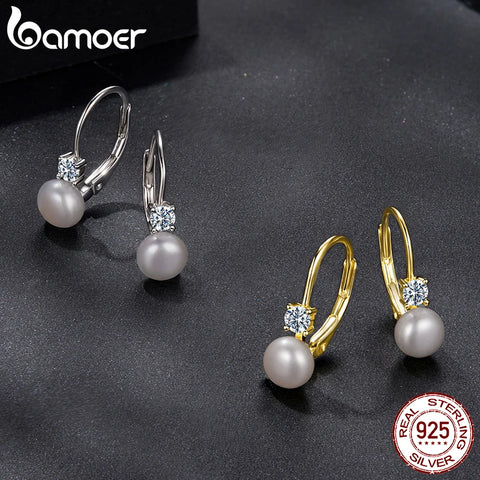 BAMOER Moissanite & Pearl Earrings