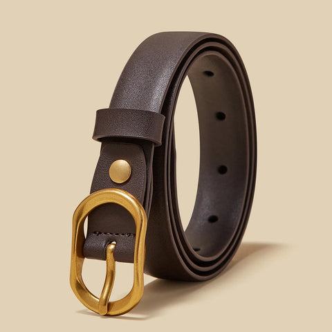 FOXER Women Buckle Thin Belt for Jeans & Dress